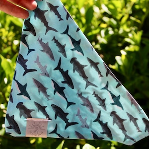 Over the Collar Dog Bandana-Shark Bandana-Dog Mom Gift-Personalized Dog Bandana-Customized Dog Bandana-Dog Gift-Shark Print Dog Bandana