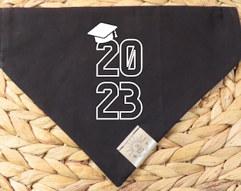Over the Collar Dog Bandana-Graduation Bandana-Class of 2023-Graduation 2023-Grad Gift-Personalized Dog Bandana-Customized Dog Bandana