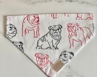 Over the Collar Dog Bandana-Georgia Bulldogs-Personalized Dog Bandana-Customized Dog Bandana-Dog Gift-College Dog Bandana-Football Bandana