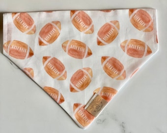 Over the Collar Dog Bandana-Football-Personalized Dog Bandana-Customized Dog Bandana-Dog Gift-Sporting Event Dog Bandana-Football Bandana