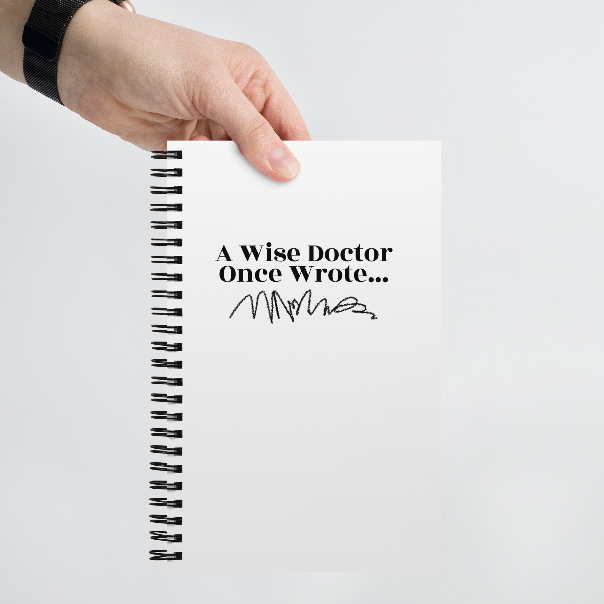 Wise Doctor Motto Black Notebook