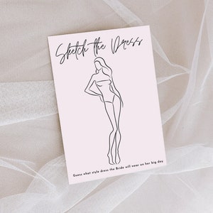 Printed Guess the Dress Bridal Shower Game Fun Wedding Shower Game Cards image 6