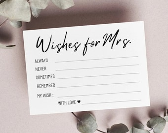 Printed Advice for the Bride Cards Bridal Shower Advice Best Wishes Cards For Bride