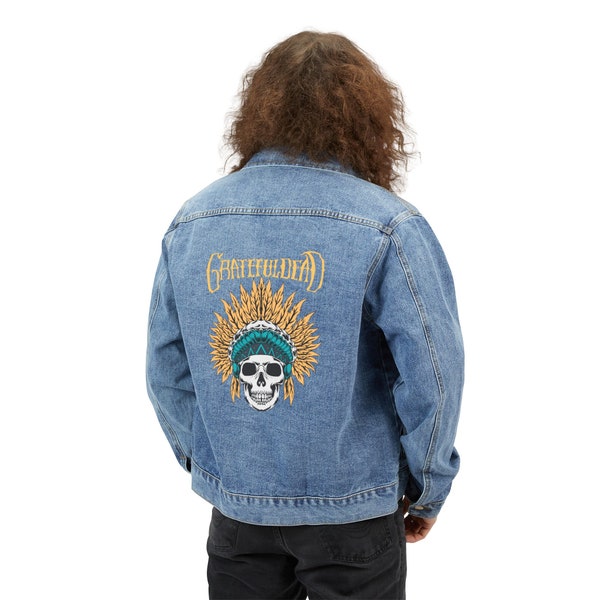 Grateful Dead Men's Denim Jacket Jean Jacket Vintage Style Denim