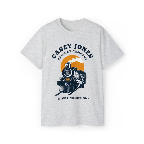 Ride the Rails with Casey Jones! Get on board with this vintage-inspired tee featuring the iconic Grateful Dead song and a locomotive design