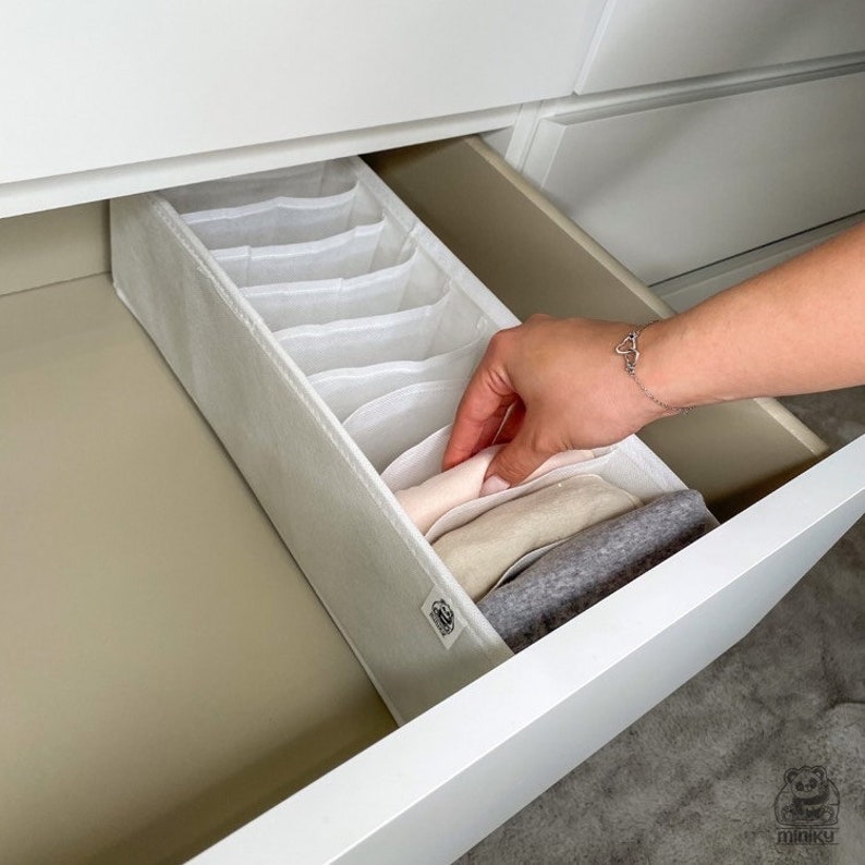 Organizer für Kleidung in Schubladen mit stabilen Seiten Babykleidung ordnen passende Maße für IKEA MALM und HEMNES Wickelkommode Bild 6