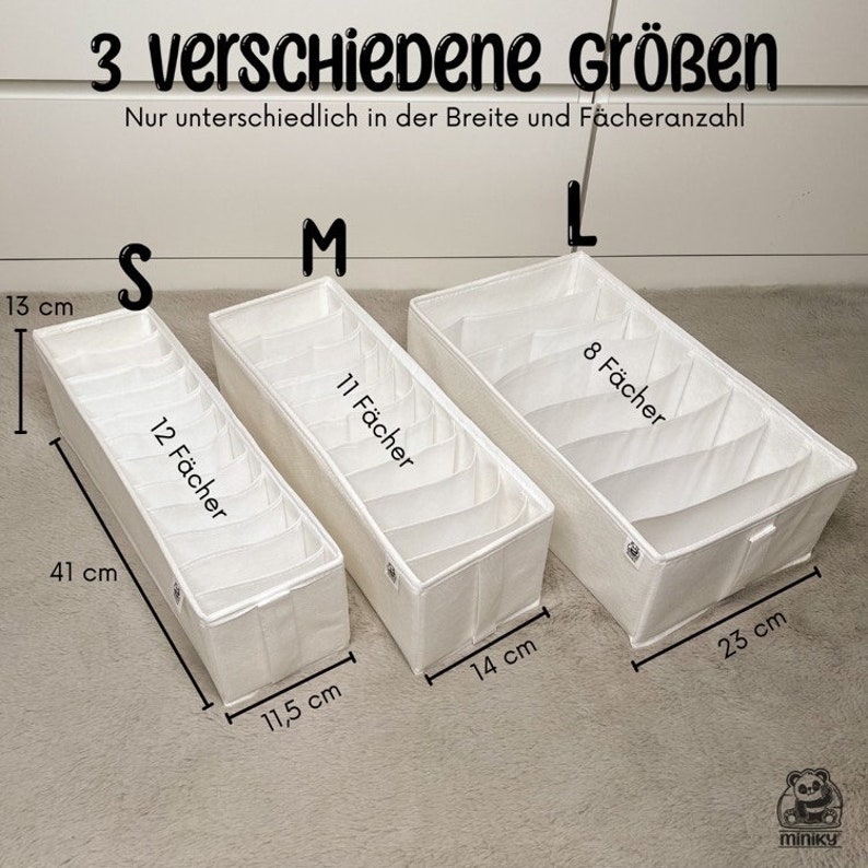 Organizer für Kleidung in Schubladen mit stabilen Seiten Babykleidung ordnen passende Maße für IKEA MALM und HEMNES Wickelkommode Bild 4