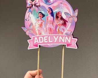 Adorno para tarta de cazador de demonios K-Pop Huntrix