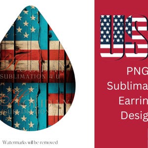 USA Patriotic Earring PNG | July 4 earring template | Holiday teardrop earring png | 4th of July sublimation earrings | western earrings