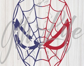 Spider-Man Head American Flag for decals, stickers, t-shirts, crafts and more, png, svg, psd, jpg