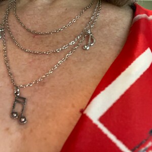 Musical silver-plated necklace