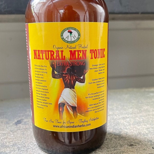 NATURAL MEN TONIC Extra strength 100% Pure Natural Organic Handmade Tincture, Herbal, Herbal Tea,  16 oz