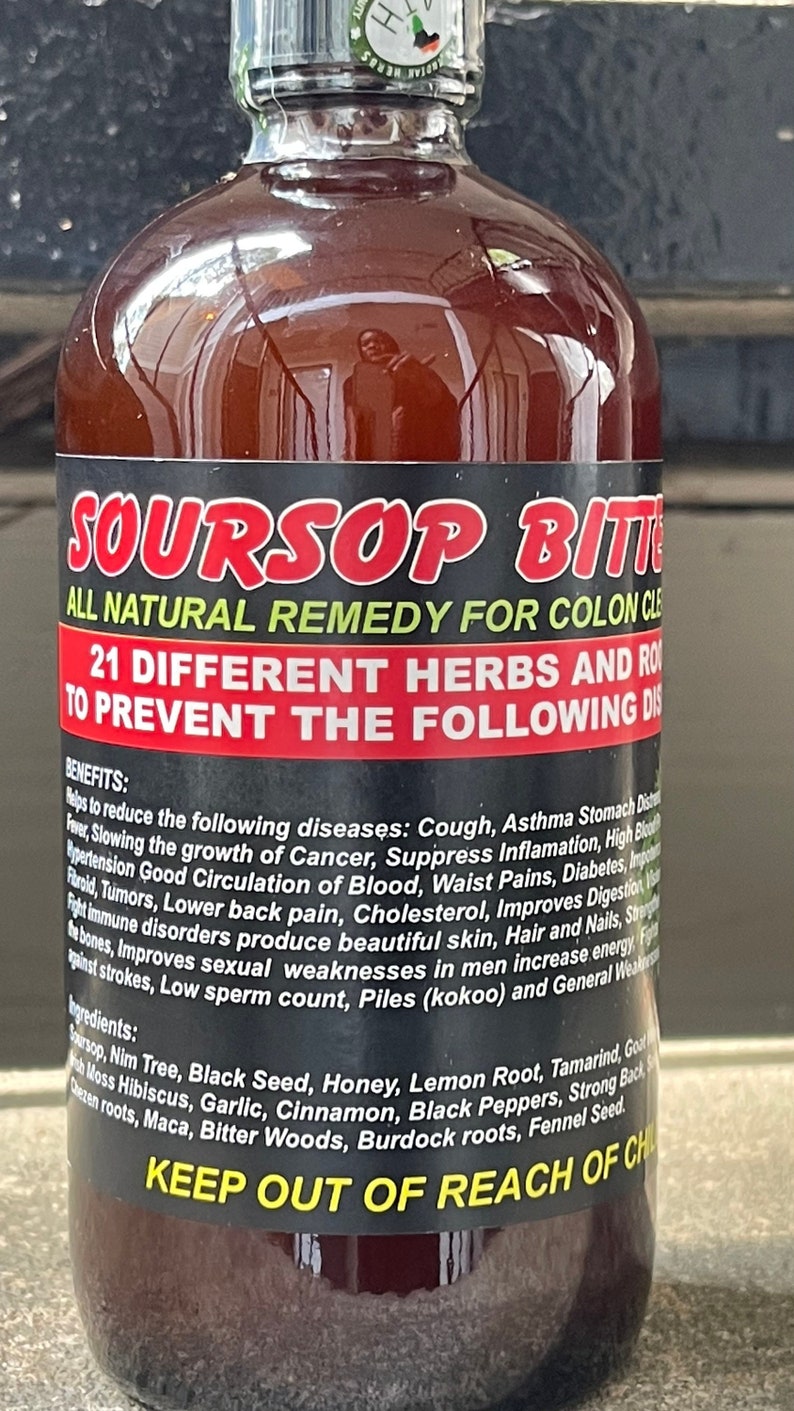 SOURSOP BITTERS, African Herbs 100 Natural Organic Handmade Herbal Tea
