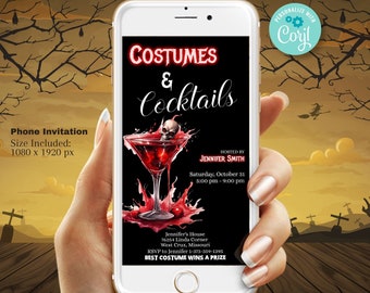Costumes & Cocktails Halloween Invitation Template (Digital Evite)