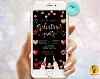 Galentine's Party Invitation Template: Smartphone Evite (Digital)