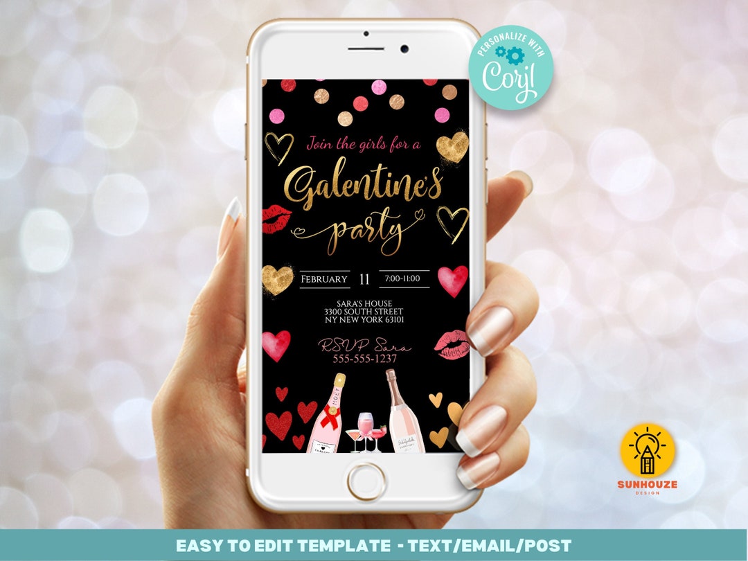Galentine's Invitation Template Valentines Party Invitation