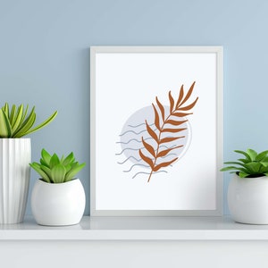 Boho Printed  Wall Art | Boho Plant Print | Boho Leaf Print | Bohemian Wall Art | Minimal Wall Decor | Abstract Botanical  Printed Art