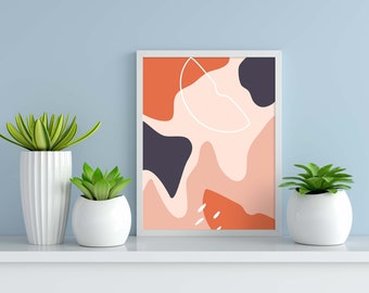 Abstract Boho Art Print | Mid Century Modern Home Decor (Digital Download)