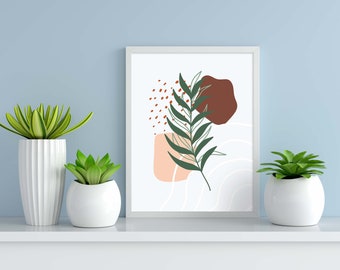 Boho Botanical Wall Art Print | Minimalist Gallery Decor (Digital Download)