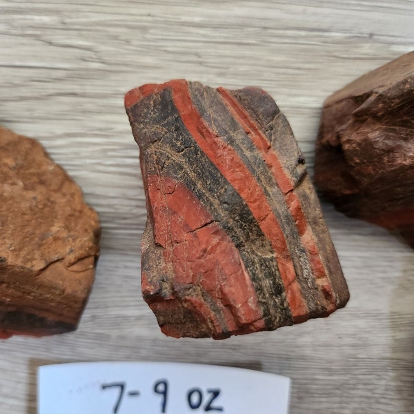 7-9 oz Arizona Jasper Hand Sample: Black and Red Natural Cleaned Semi-Precious Stone with Magnetite