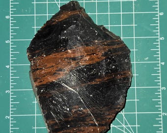 14.8oz Black and Brown Obsidian Volcanic Glass Sample from Wickenburg, Arizona: Raw Mineral Display Sample