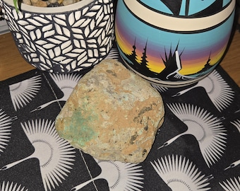 1.2 lb Chrysocolla Copper Ore Mineral Display Sample from Arizona with Accessory Malachite
