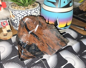 2.25lb Black and Brown Obsidian Volcanic Glass Sample from Wickenburg, Arizona: Raw Mineral Display Sample