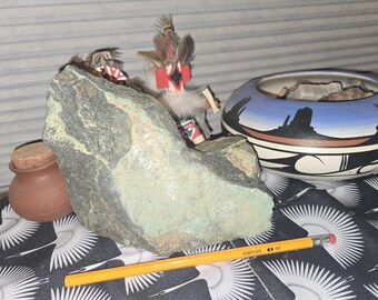 2.75 lb Chrysocolla Copper Ore Mineral Display Sample from Arizona with Accessory Malachite