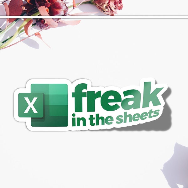 Freak In The Sheets Google Excel Nerd Meme Stickers Funny Witty Outdoor Sticker Decal for Cars Vehicles Laptop Waterproof Weatherproof