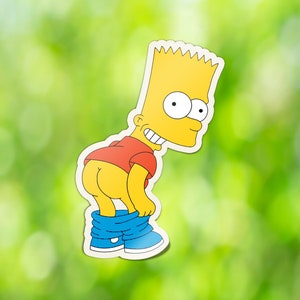 Simpsons Bart Sticker Butt Weatherproof Waterproof Sticker Vinyl for Outdoor and Indoor Use Anime Peekers Decals image 1