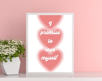 Liebe dich selbst / Selbstliebe Druck / Selbst Affirmationen / Selbstakzeptanz / Körper positive Kunst / Selbstliebe Club / Heilung Wandkunst / Selbstpflege Druck