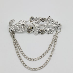 Regal Elegance: Men&#39;s Oxidized Silver Brooch for Jackets and Sherwanis