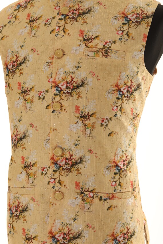 Floral printed nehru store jacket mens