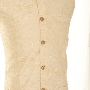 Men's Ivory With Thread Work Nehru Jacket, Sleeveless Jacket, Indian Traditional Wear, Indian Party Wear, Wedding Wear, Nehru Jacket image 5