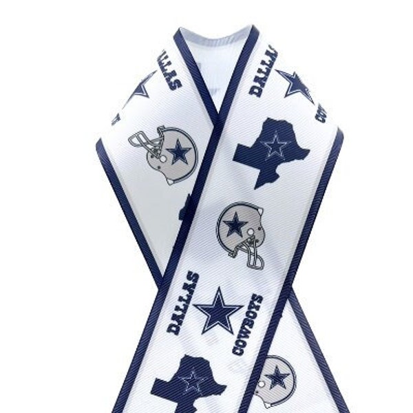 Dallas Cowboys 3 Logos High Quality Grosgrain Ribbon, Choose Preferred Ribbon Width and Yards, Ready to Ship