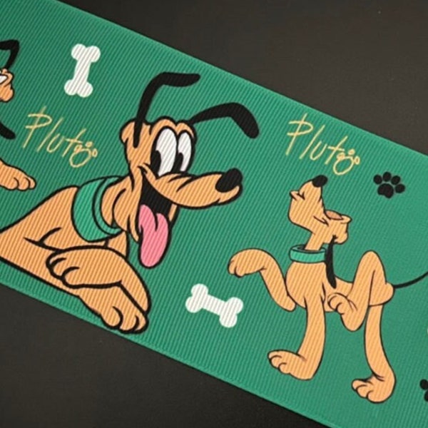Pluto 1 Yard on Grosgrain Ribbon, Movie Inspired, Character Ribbon, Cut to Size