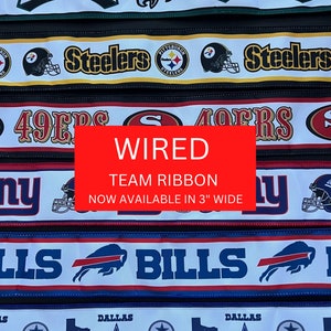 Sports Team Wired Ribbon, Pick Your Team Below, Wired Ribbon, High Quality Grosgrain Ribbon, Ready to Ship