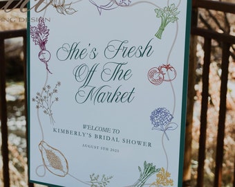 Farmers Market Bridal Shower Welcome Sign Template (Digital Download)