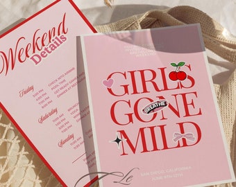 Girls Gone Mild Bachelorette Itinerary Invitation Template (Digital)