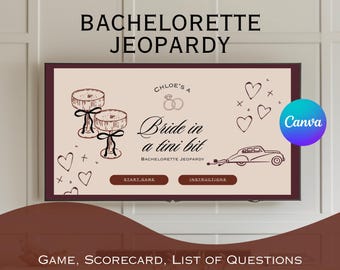 Espresso Martini Bachelorette Jeopardy Game: Bridal Shower Trivia (Canva Template Digital Download