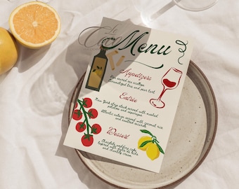 That's Amore Bridal Shower Menu: Vintage Italian Dinner (Digital)