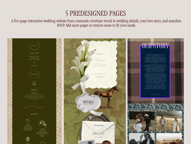 Old Money Mountain Ranch Wedding Website Template | Western Elegance ...
