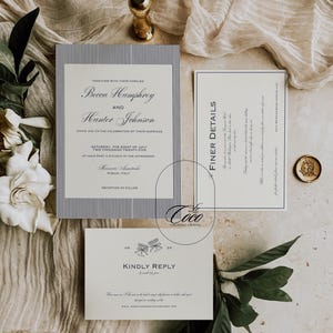 Old Money Wedding Invitation Suite: French Classic Template (Digital)