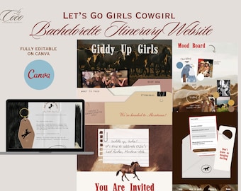 Cowgirl Bachelorette Itinerary Website Template: Mountain Weekend (Canva)