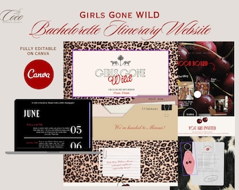 Girls Gone Wild Bachelorette Itinerary Website Canva Template: Miami Bachelorette Weekend Schedule