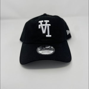 Upside Down Dad Hat Black &quot;LA&quot;  (White thread)