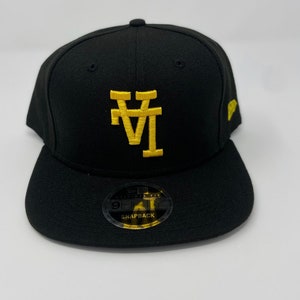 Upside Down &quot;LA&quot; Black (yellow thread)