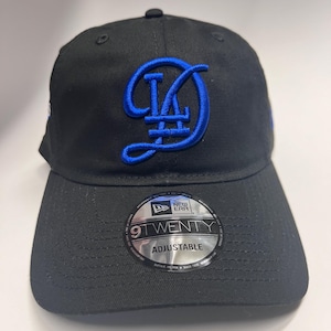 LA Champions Dad Hat Black &quot;D&quot;  (Blue thread)