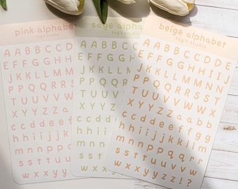 pastel alphabet stickers | letters sticker sheets