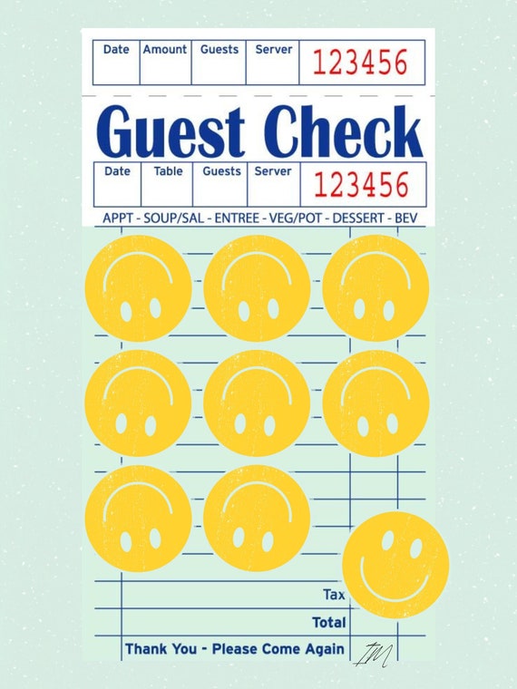 The Guest Check Posters 4 PACK DIGITAL DOWNLOAD Wall Art Etsy
